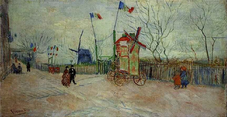 Street Scene In Montmartre Le Moulin A Poivre